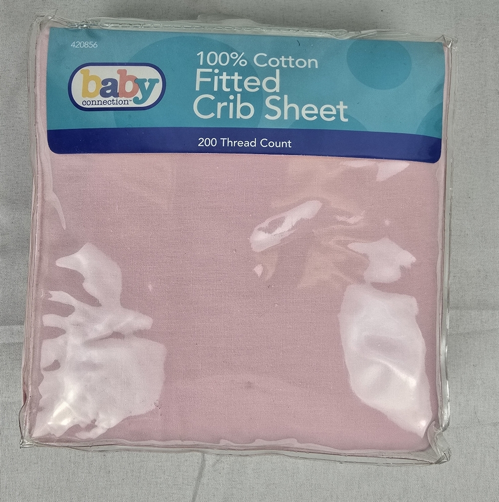 NWT Baby Connection 100% Cotton Fitted Crib Sheet Pink